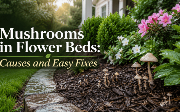 Mushrooms in Flower Beds