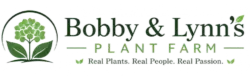 Logo for Bobby & Lynn's Plant Farm with a green tree in a circular frame, plus the text 'Bobby & Lynn's Plant Farm' and the tagline 'Real Plants, Real People, Real Passion' beneath.