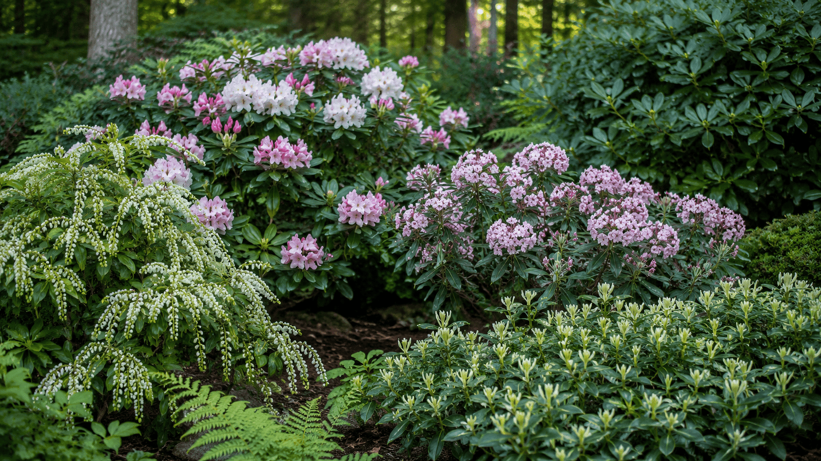 picture of flowering evergreen shrubs
