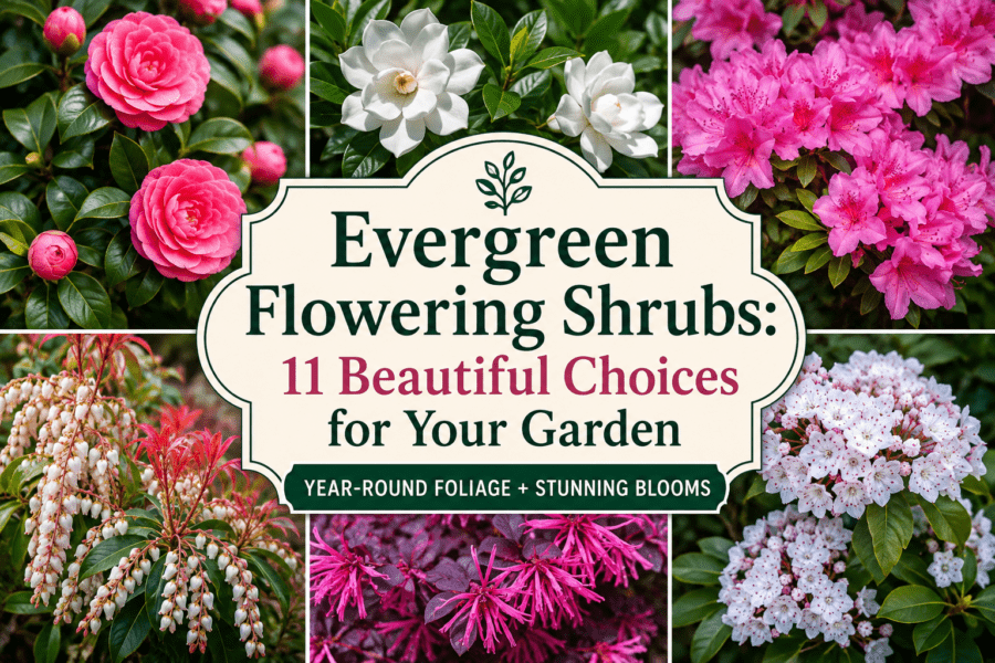 picture of flowering evergreen shrubs