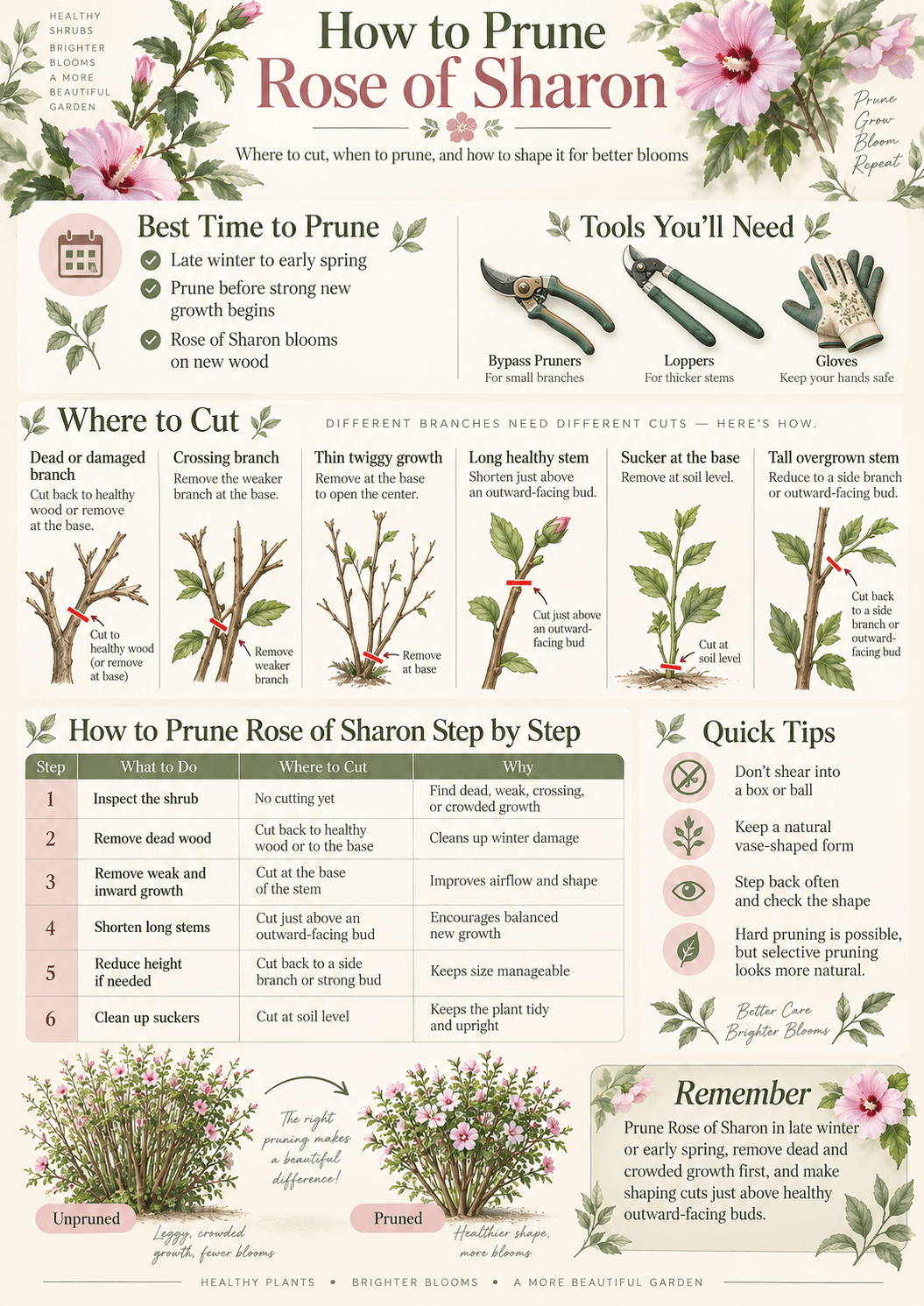 How to Prune Rose of Sharon for Better Blooms Chart